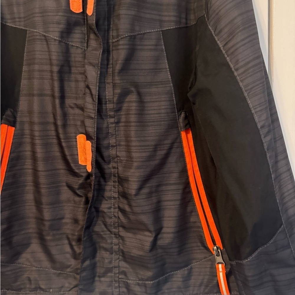 Champion Kids Black and Orange Hooded Jacket, lined. Like New. Sz 6/7 - Picture 10 of 10